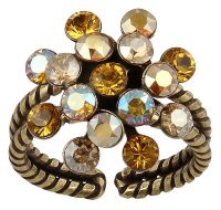 Konplott - Magic Fireball - yellow, antique brass, ring mini