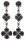 Konplott - Petit Fleur de Bloom - black, antique silver, earring stud dangling