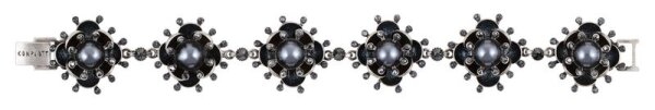 Konplott - Petit Fleur de Bloom - black, antique silver, bracelet