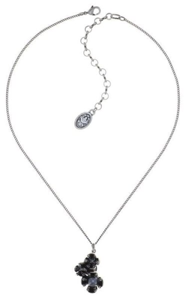 Konplott - Petit Fleur de Bloom - black, antique silver, necklace pendant