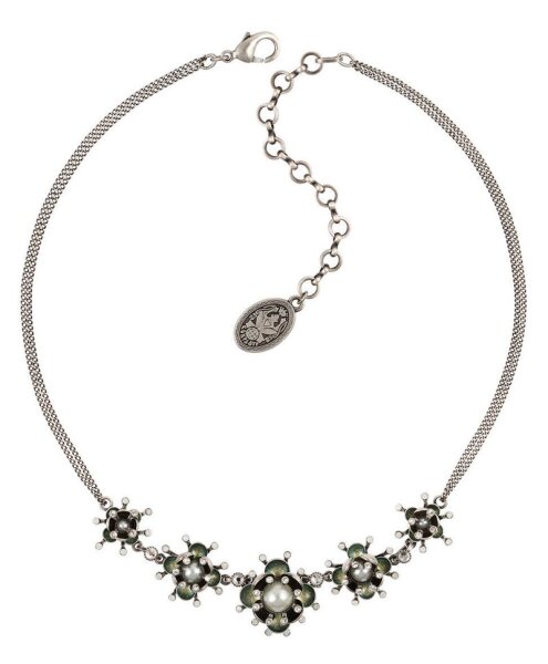 Konplott - Petit Fleur de Bloom - white, antique silver, necklace