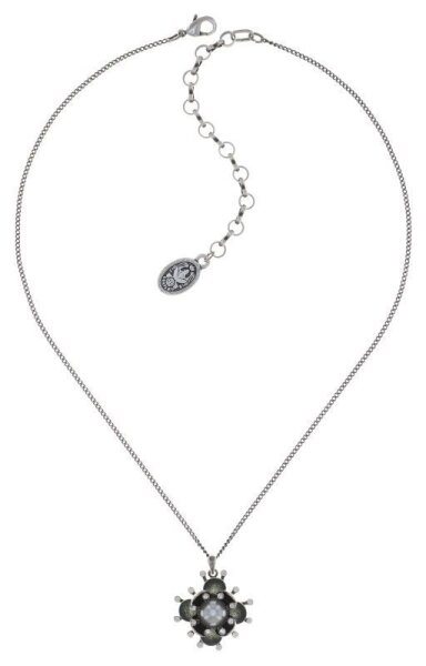 Konplott - Petit Fleur de Bloom - white, antique silver, necklace pendant