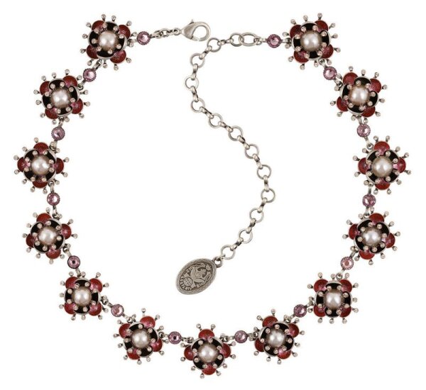 Konplott - Petit Fleur de Bloom - beige, antique silver, necklace collier
