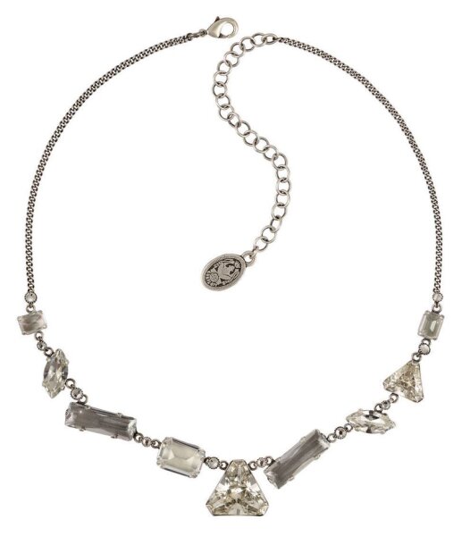 Konplott - Mix the Rocks - white, Light antique silver, necklace