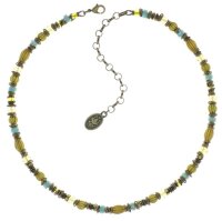 Konplott - Tropical Candy - yellow, antique brass, necklace