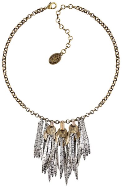 Konplott - Global Glam - brown, antique brass/antique silver, necklace
