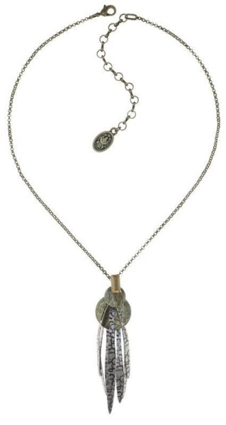 Konplott - Global Glam - brown, antique brass/antique silver, necklace pendant