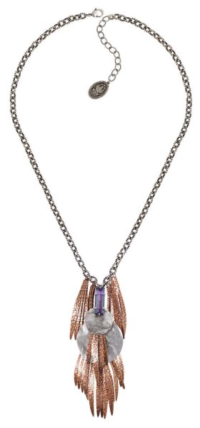 Konplott - Global Glam - lila, antique silver/antique copper, necklace