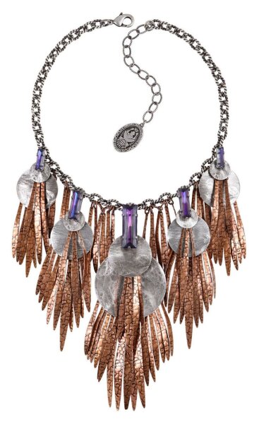 Konplott - Global Glam - lila, antique silver/antique copper, necklace collier