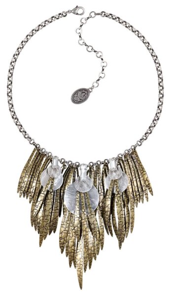 Konplott - Global Glam - white, antique silver/antique brass, necklace