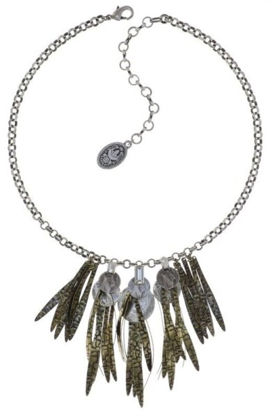 Konplott - Global Glam - white, antique silver/antique brass, necklace