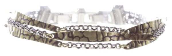 Konplott - Global Glam - white, antique silver/antique brass, bracelet