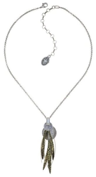 Konplott - Global Glam - white, antique silver/antique brass, necklace pendant
