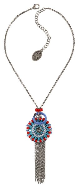 Konplott - Massai Goes Fishing - navy love, antique silver, necklace pendant