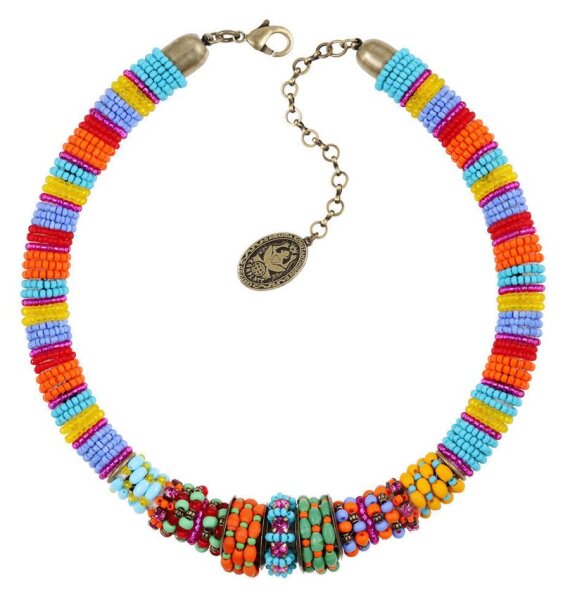 Konplott - Massai Goes Fishing - rainbow, antique brass, necklace