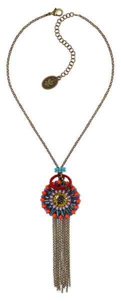 Konplott - Massai Goes Fishing - rainbow, antique brass, necklace pendant