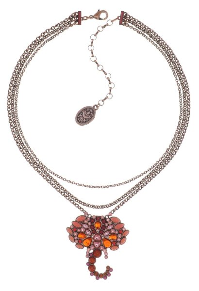Konplott - Mandala - pink, orange, antique copper, necklace