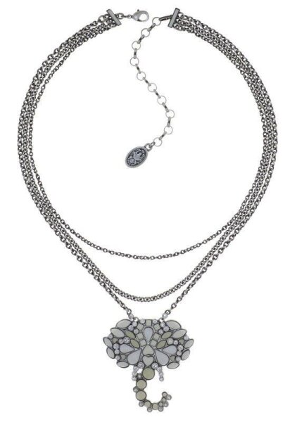 Konplott - Mandala - white, antique silver, necklace