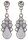 Konplott - Mandala - white, antique silver, earring stud dangling