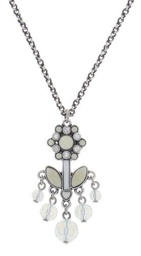 Konplott - Mandala - white, antique silver, necklace pendant
