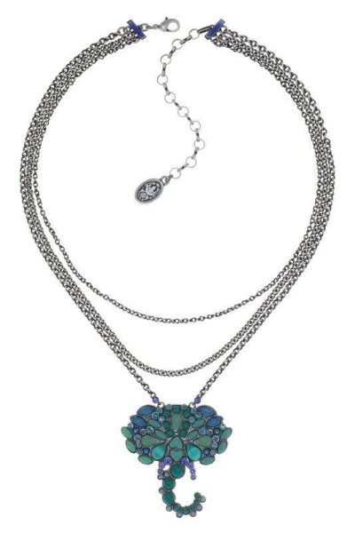 Konplott - Mandala - Blau, Antiksilber, Halskette