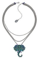 Konplott - Mandala - blue, antique silver, necklace