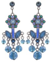 Konplott - Mandala - blue, antique silver, earring stud...