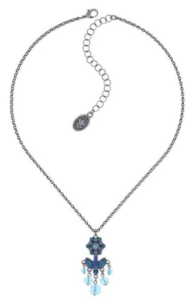 Konplott - Mandala - Blau, Antiksilber, Halskette mit Anhänger