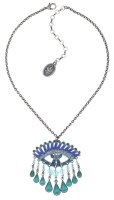 Konplott - Mandala - blue, antique silver, necklace pendant