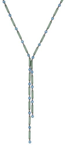 Konplott - Graphic Flow - green, antique brass, necklace Y