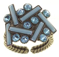 Konplott - Graphic Flow - blue, antique brass, ring