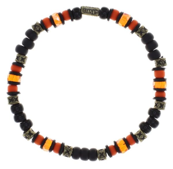 Konplott - Urban Scuba - black, orange, antique brass, bracelet elastic