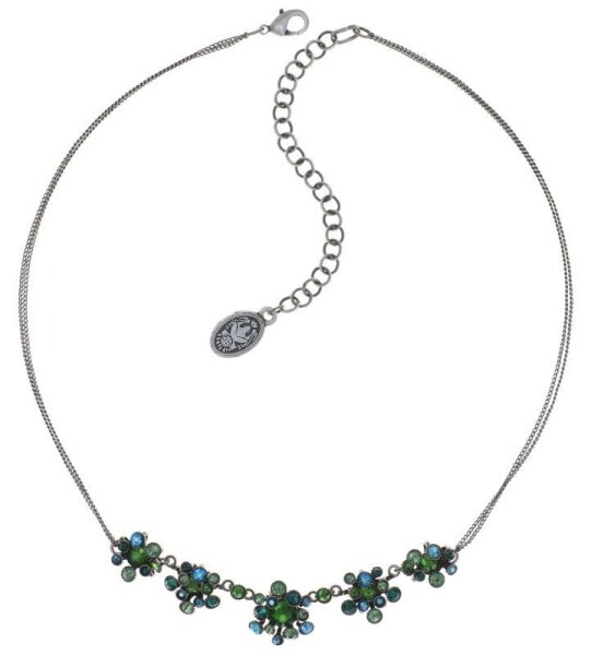 Konplott - Alien Caviar - Emerald Greens, Green, antique silver, necklace