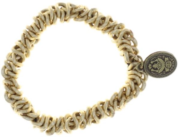 Konplott - Bead Snakes - yellow, antique brass, bracelet elastic