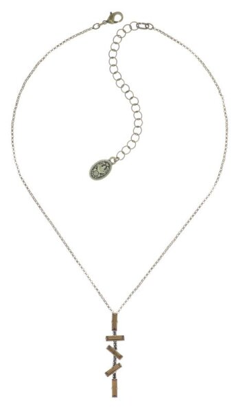 Konplott - Jumping Baguette - Darkest Gold, Brown, antique brass, necklace pendant