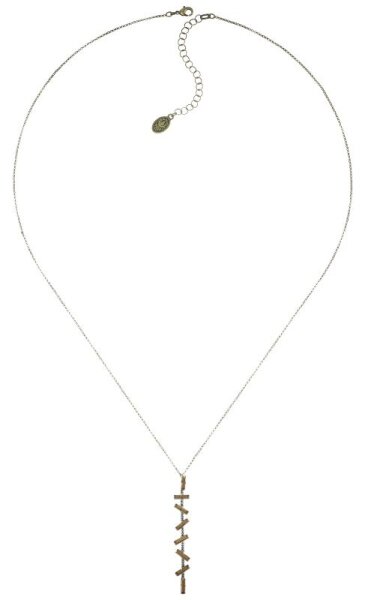 Konplott - Jumping Baguette - Darkest Gold, Brown, antique brass, necklace pendant, long