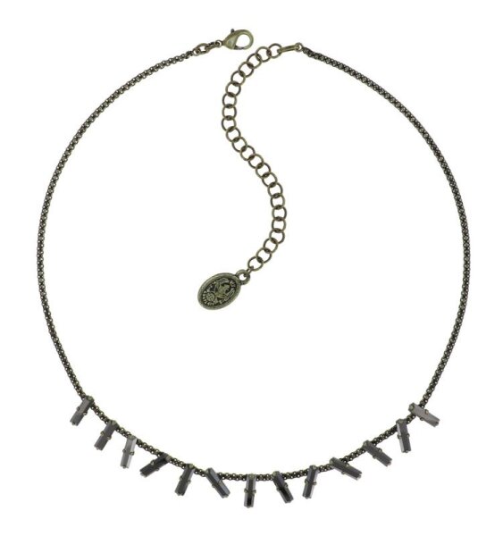Konplott - Jumping Baguette - Shadow Light, Grey, antique brass, necklace