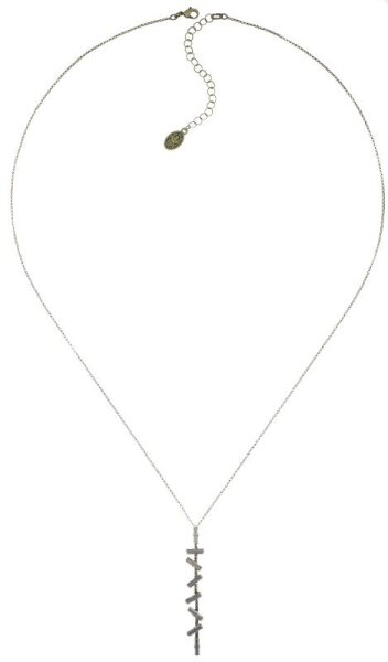 Konplott - Jumping Baguette - Shadow Light, Grey, antique brass, necklace pendant, long