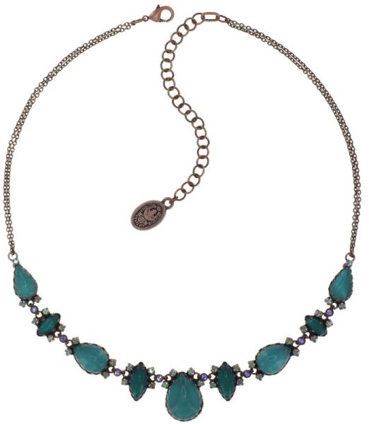 Konplott - Mary Queenof Scots - Blue Flame, Blue, antique copper, necklace