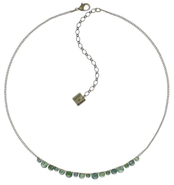 Konplott - Water Cascade - Frogging, Green, antique brass, necklace