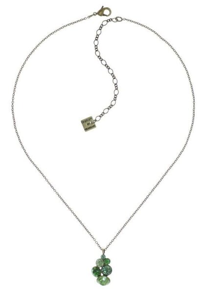 Konplott - Petit Glamour - Frogging, Green, antique brass, necklace pendant