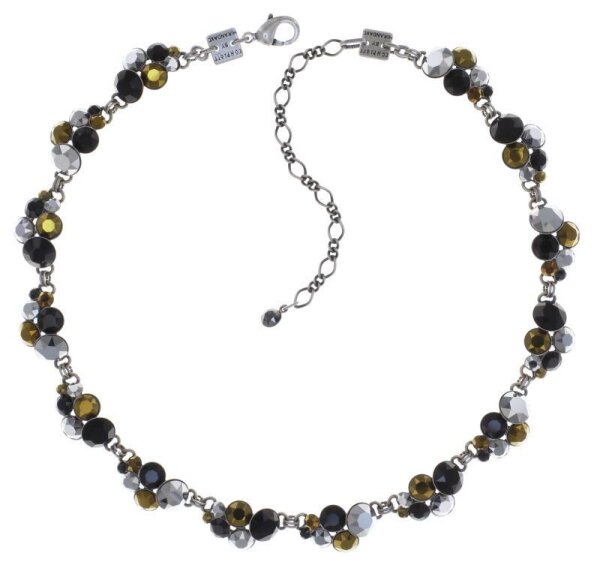 Konplott - Petit Glamour - Meteor, black/brown, antique silver, necklace