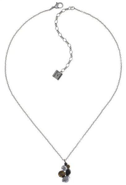 Konplott - Petit Glamour - Meteor, black/brown, antique silver, necklace pendant