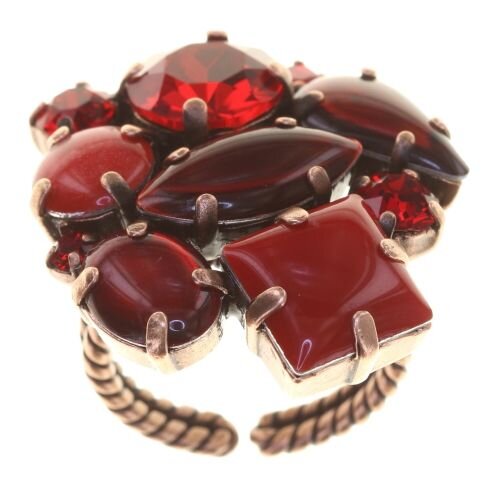 Konplott - Afternoon Tea - Blood Red, Red, antique copper, ring