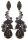 Konplott - Afternoon Tea - Deep Night, Black, antique silver, earring stud dangling