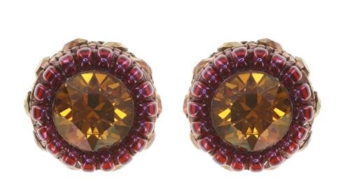 Konplott - African Glam - pink/brown, antique copper, earring stud