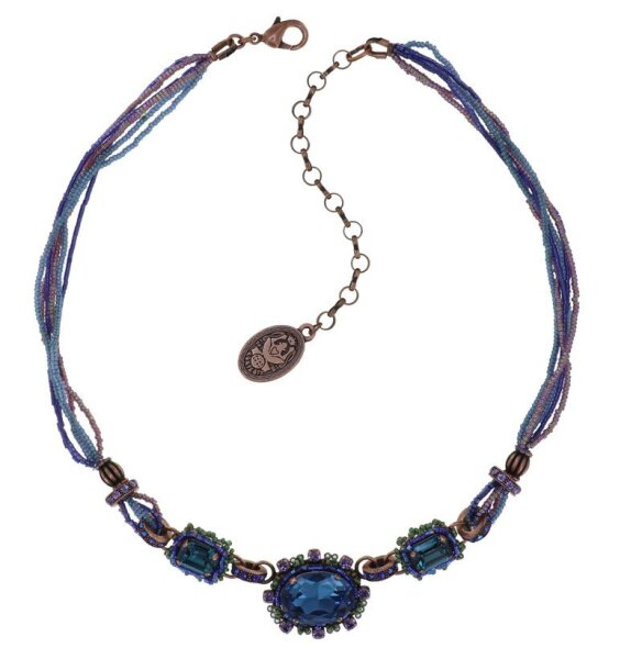 Konplott - African Glam - Dark Aquamarine, Blau, Antikkupfer, Halskette
