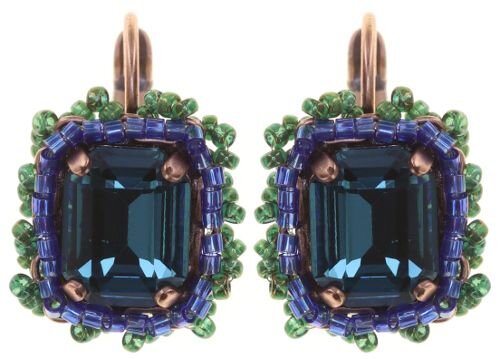 Konplott - African Glam - Dark Aquamarine, Blueantique copper, earring eurowire