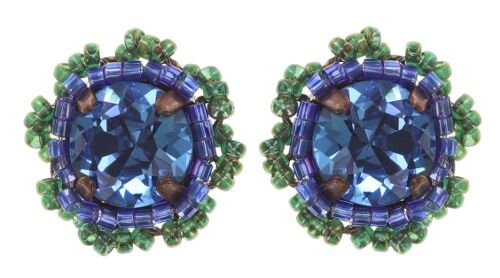 Konplott - African Glam - Dark Aquamarine, Blueantique copper, earring stud