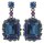 Konplott - African Glam - Dark Aquamarine, Blau, Antikkupfer, Ohrringe mit Stecker und Hängelement